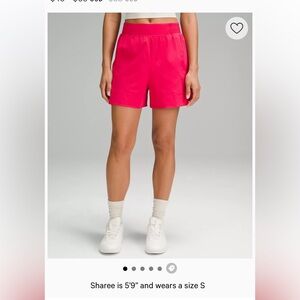 Lululemon Stretch Woven Relaxed-Fit High-Rise Short 4" in cherry mist